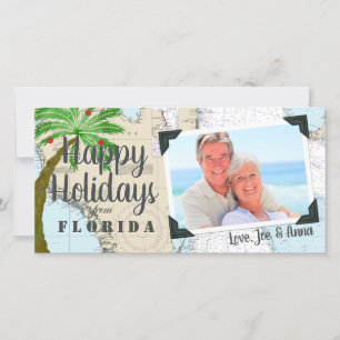 Frohe Feiertage Nautical Tropical Florida Feiertag Feiertagskarte