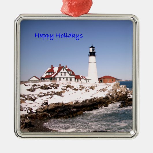 Frohe Feiertage Ornament Aus Metall (Vorne)