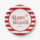 Frohe Feiertage Pappteller (Vorderseite)