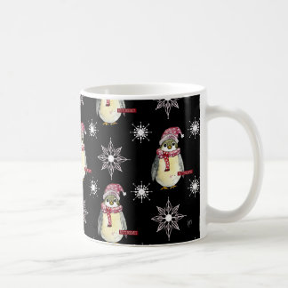 Frohe Feiertage Pinguine und Schneeflocken auf Sch Kaffeetasse