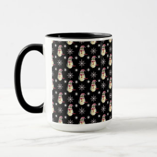 Frohe Feiertage Pinguine und Schneeflocken auf Sch Tasse