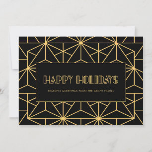 Frohe Feiertage Retro Art Deco Weihnachten Karte