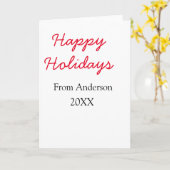 Frohe Feiertage Rote Liebe Familienname JahrChri Karte (Gelbe Blume)