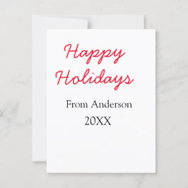 Frohe Feiertage Rote Liebe Familienname JahrChri Postkarte