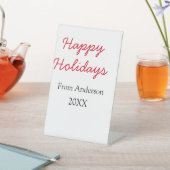 Frohe Feiertage Rote Liebe Familienname JahrChri Sockelschild (In SItu)