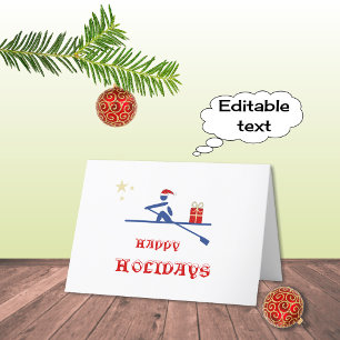 Frohe Feiertage Ruderer bringt Geschenk Feiertagskarte