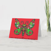 Frohe Feiertage Schmetterling Feiertagskarte (Rückseite)