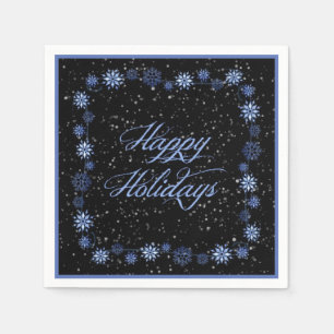 Frohe Feiertage Schnee-blaue Weihnachtsservietten Serviette
