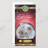 Frohe Feiertage Schnee-Kugel Feiertagskarte (Vorne/Hinten)