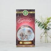 Frohe Feiertage Schnee-Kugel Feiertagskarte (Stehend Vorderseite)