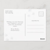 Frohe Feiertage Schnee Postkarte (Rückseite)