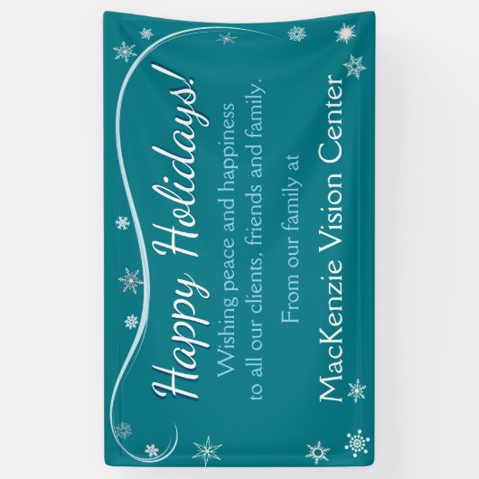 Frohe Feiertage Schneeflocke-Fahne Banner (Vertikal)