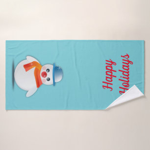 Frohe Feiertage Schneemann Badhandtuch Set