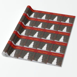 Frohe Feiertage Schneemann Geschenkpapier