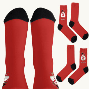 Frohe Feiertage Schneemann Paar Socken