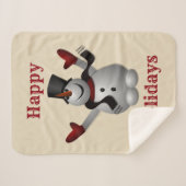 Frohe Feiertage Schneemann Sherpadecke (Vorderseite (Horizontal))