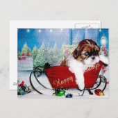 Frohe Feiertage Shih Tzu Feiertagspostkarte (Vorne/Hinten)