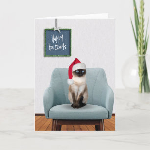 Frohe Feiertage Siamese Katze  Feiertagskarte