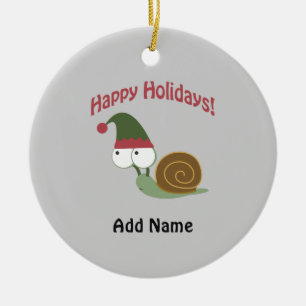 Frohe Feiertage Süße Schnecke Weihnachtselfe Keramikornament