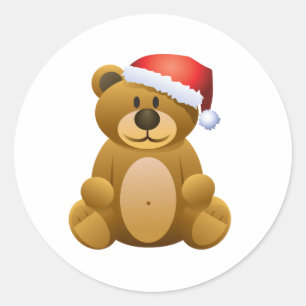 Frohe Feiertage Teddybär Runder Aufkleber
