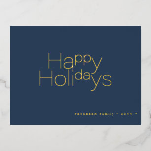 Frohe Feiertage Typografie einfach modern gold Folien Feiertagspostkarte