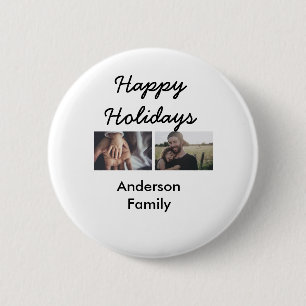 Frohe Feiertage Vater Sohn Weihnachten Foto Famili Button
