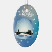 Frohe Feiertage Verzierung! Keramikornament (Rechts)