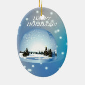 Frohe Feiertage Verzierung! Keramikornament (Hinten)