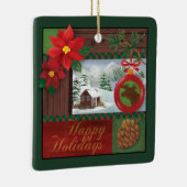 Frohe Feiertage Verzierung Keramikornament (Rechts)