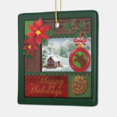 Frohe Feiertage Verzierung Keramikornament (Links)