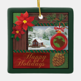 Frohe Feiertage Verzierung Keramikornament