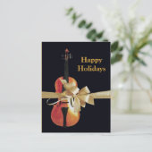 Frohe Feiertage Violine Feiertagspostkarte (Stehend Vorderseite)