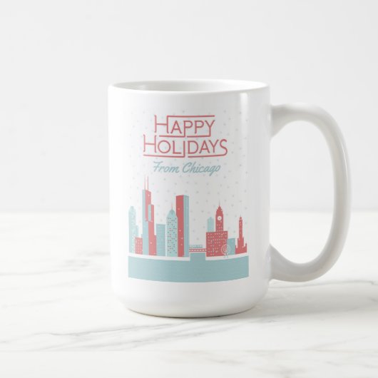 Frohe Feiertage von Chicago Kaffeetasse (Rechts)