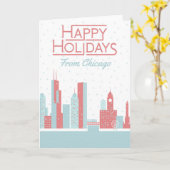 Frohe Feiertage von Chicago Karte (Gelbe Blume)