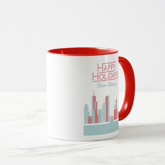 Frohe Feiertage von Chicago Tasse (VorderseiteRechts)