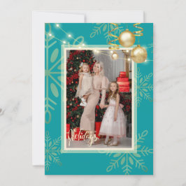 Frohe Feiertage Weihnachten, Gold Schneeflocken, r Einladung