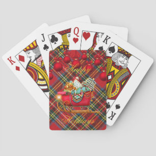 Frohe Feiertage Weihnachten Kariert Tartan Weihnac Spielkarten