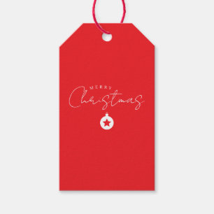 Frohe Feiertage Weihnachten Neujahr Saison Rot Geschenkanhänger