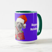 Frohe Feiertage Weihnachten Pudel Kaffeetasse (VorderseiteRechts)