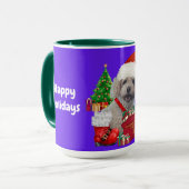 Frohe Feiertage Weihnachten Pudel Kaffeetasse (Vorderseite Links)