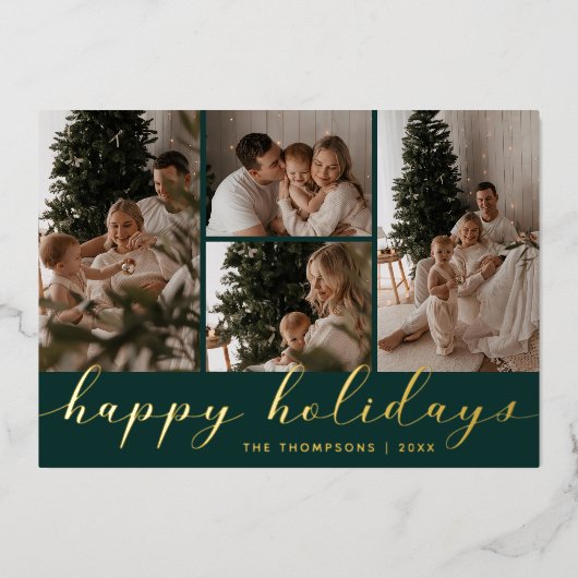 Frohe Feiertage Weihnachten Skript Foto Collage (Vorderseite)