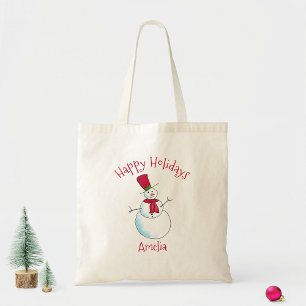 Frohe Feiertage Weihnachts-Schneemann Tragetasche