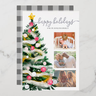 Frohe Feiertage Weihnachtsbaum Aquarell 3 Fotos