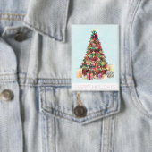 Frohe Feiertage. Weihnachtsbaum Button (Insitu)