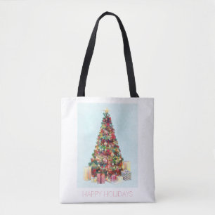 Frohe Feiertage. Weihnachtsbaum Tasche
