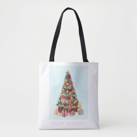 Frohe Feiertage. Weihnachtsbaum Tasche (Vorderseite)