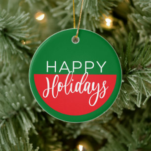 Frohe Feiertage - Weihnachtsbaumschmuck Keramik Ornament