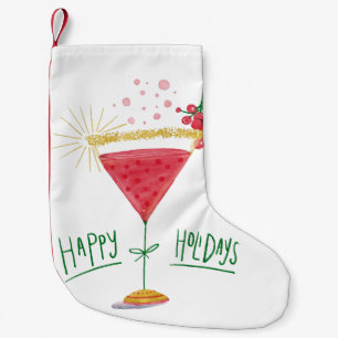 frohe Feiertage Weihnachtscocktail Kleiner Weihnachtsstrumpf