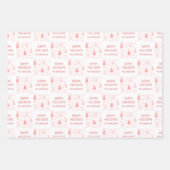 Frohe Feiertage Weihnachtsfoto Rosa Geschenkpapier Set (Vorderseite 2)