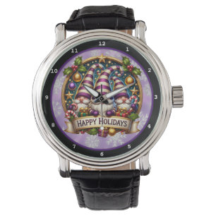 Frohe Feiertage Weihnachtsgnome Dekoration Armbanduhr